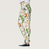 Skandinavische Art-Illustrationen auf Sahnemuster Leggings (Links)