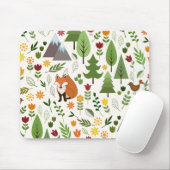 Skandinavische Art-Illustrationen auf Sahnemuster Mousepad (Mit Mouse)