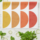 Skandinavische Art Midjahrhundert Sunset Bowls Geschirrtuch (Gefaltet)