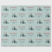 Skandinavische Bäume Rentierfest Personalisiert Geschenkpapier (Flach)