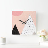 Skandinavische Bergspitze Quadratische Wanduhr (Zuhause)