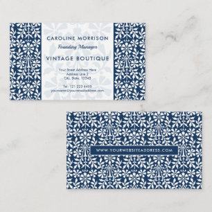 Skandinavische blaue und weiße Blumen Eleganz Visitenkarte