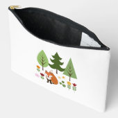 Skandinavische Blume für Fox und Text Zubehörtasche (Offen)
