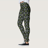 Skandinavische Blume grauer Hintergrund Leggings (Links)