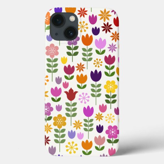 Skandinavische Blume Große Mustermappe Case-Mate iPhone Hülle (Rückseite)