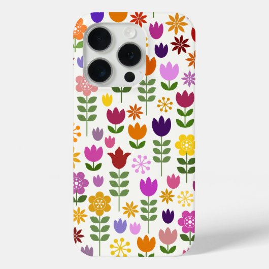 Skandinavische Blume Großes Muster Case-Mate iPhone Hülle (Rückseite)