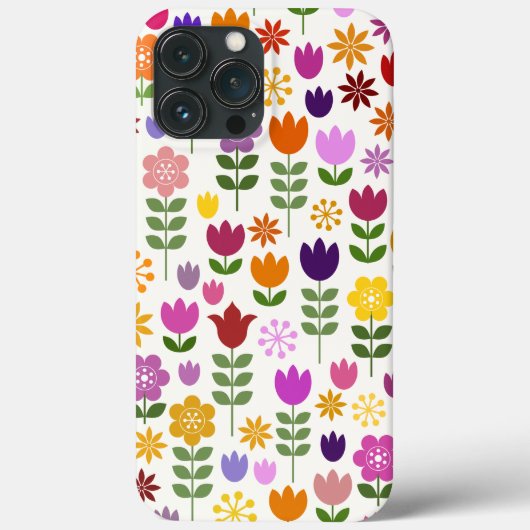 Skandinavische Blume Großes Muster Case-Mate iPhone Hülle (Rückseite)