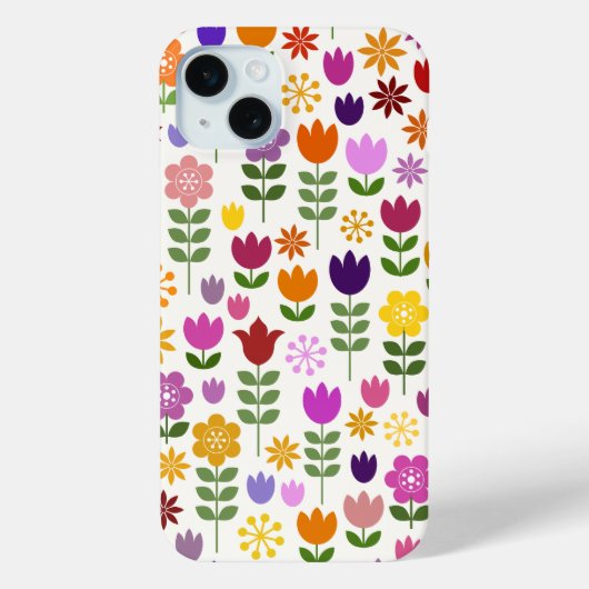 Skandinavische Blume Großes Muster Case-Mate iPhone Hülle (Rückseite)