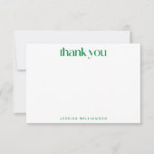 Skandinavische Blume Grünes Brautparty Dankeskarte (Vorderseite)