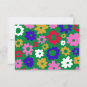 Skandinavische Blume Grünes Brautparty Dankeskarte (Rückseite)