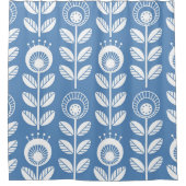 Skandinavische Blume im Volksstil - nahtlos blühen Duschvorhang (Vorderseite)