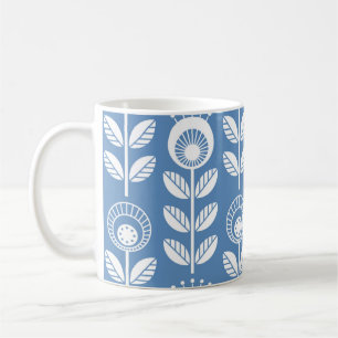 Skandinavische Blume im Volksstil - nahtlos blühen Kaffeetasse