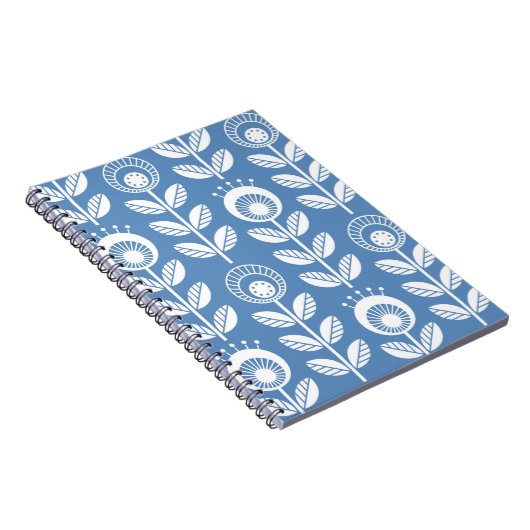 Skandinavische Blume im Volksstil - nahtlos blühen Notizblock (Rechte Seite)