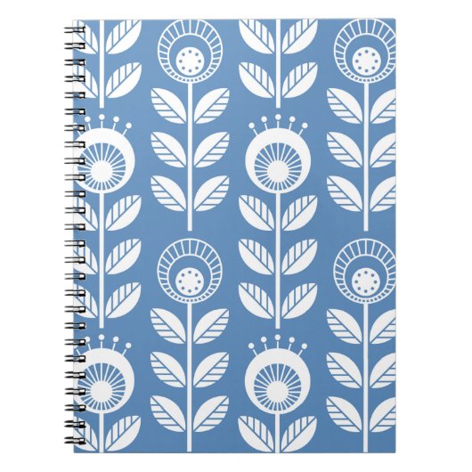 Skandinavische Blume im Volksstil - nahtlos blühen Notizblock (Vorderseite)