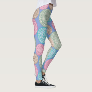 Skandinavische Blume Mandalas Muster 1 Leggings