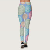 Skandinavische Blume Mandalas Muster 1 Leggings (Rückseite)