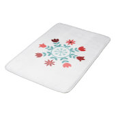 Skandinavische Blume Teals & Reds Wheel Badematte (Schrägansicht)