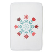 Skandinavische Blume Teals & Reds Wheel Badematte (Vorderseite Vertikal)