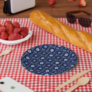 Skandinavische Blumen Schmetterlinge Papierplatte Pappteller