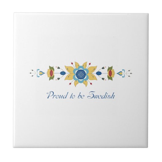 skandinavische Blumengrenze Fliese (Vorderseite)