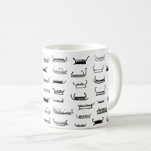 Skandinavische Bronzezeitalterfelsenkunstschiffe Kaffeetasse (VorderseiteRechts)