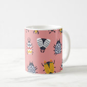 Skandinavische Bugs Beetles Childish Muster Kaffeetasse (VorderseiteRechts)