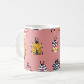 Skandinavische Bugs Beetles Childish Muster Kaffeetasse (Vorderseite Links)