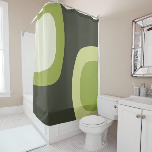 Skandinavische Chartreuse Minimalistisch Art Duschvorhang (Beispiel)