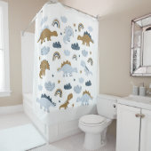 Skandinavische Dinosaurier, Sterne, Regenbögen, Il Duschvorhang (Beispiel)