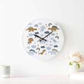 Skandinavische Dinosaurier, Sterne, Regenbögen, Il Große Wanduhr (Zuhause)