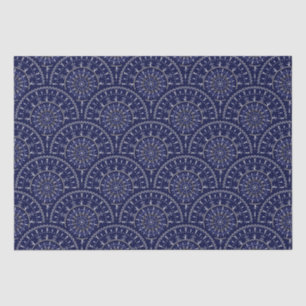 Skandinavische Ditsy Winter Navy & Gold Art Deco Seidenpapier