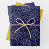 Skandinavische Ditsy Winter Navy & Gold Diamant Ti Geschenkpapier Set (Beispiel)