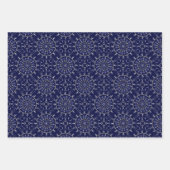 Skandinavische Ditsy Winter Navy & Gold Diamant Ti Geschenkpapier Set (Vorderseite)