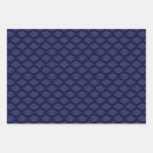 Skandinavische Ditsy Winter Navy & Gold Retro Ogee Geschenkpapier Set (Vorderseite 3)