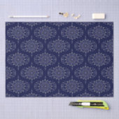 Skandinavische Ditsy Winter Navy & Gold Retro Ogee Seidenpapier (Handwerk)