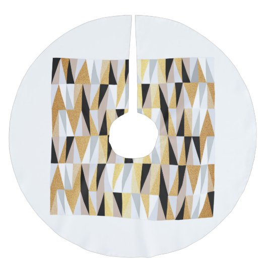 Skandinavische Dreiecke: weihnachtliche Farbmuster Polyester Weihnachtsbaumdecke (Vorderseite)