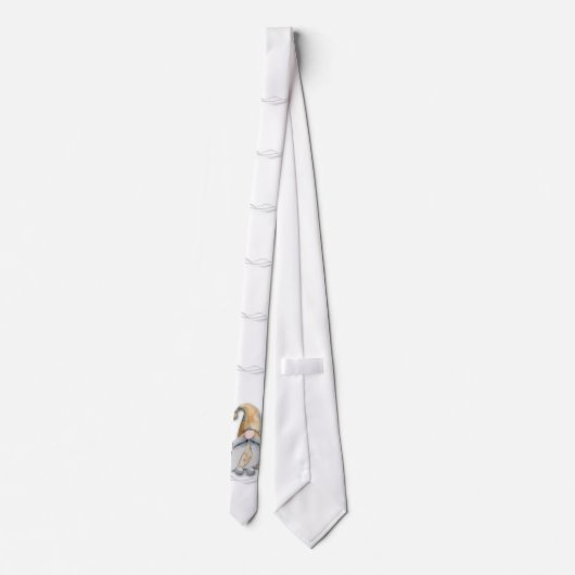 Skandinavische Dumbs Up Gnome and Snow Drives Krawatte (Rückseite)