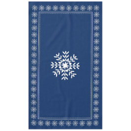 Skandinavische dunkelblaue und weiße Schneeflocke Tischdecke