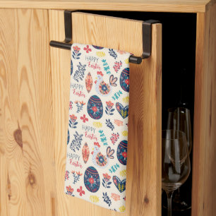 Skandinavische Eier Chicks Blumengarten Ostern Geschirrtuch