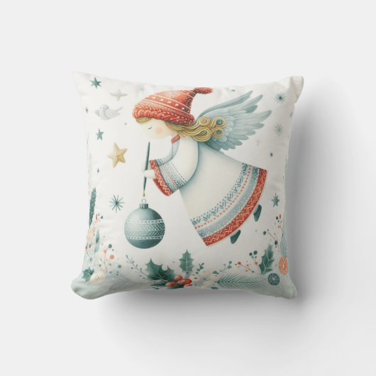 Skandinavische Eleganz spiritueller Weihnachtsgel Kissen (Vorderseite)