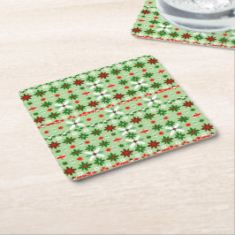 Skandinavische Fair Isle Weihnachtsedition 4 Rechteckiger Pappuntersetzer