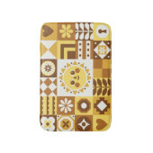 Skandinavische Flora: Abstrakte Vintage Karte. Badematte (Vorderseite Vertikal)