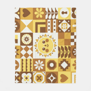 Skandinavische Flora: Abstrakte Vintage Karte. Fleecedecke