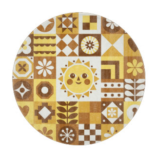 Skandinavische Flora: Abstrakte Vintage Karte. Schneidebrett