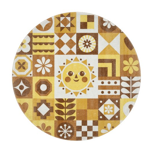 Skandinavische Flora: Abstrakte Vintage Karte. Schneidebrett (Vorderseite)