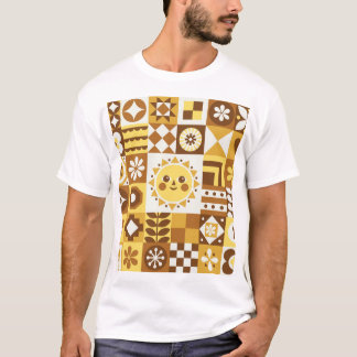 Skandinavische Flora: Abstrakte Vintage Karte. T-Shirt