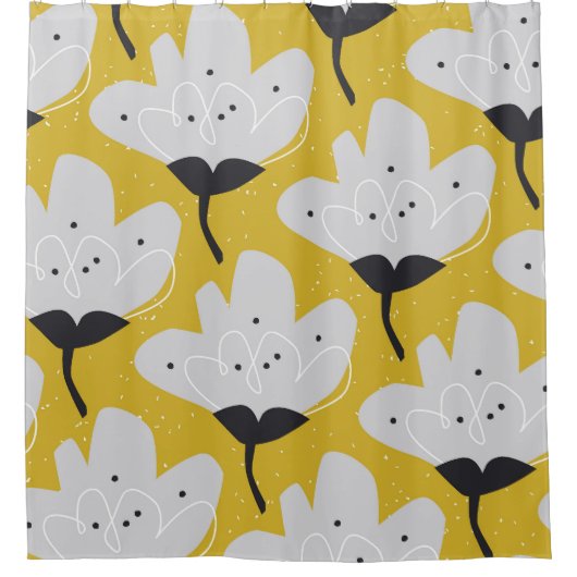 Skandinavische Flora: HandGezeichnet Vintages Desi Duschvorhang (Vorderseite)