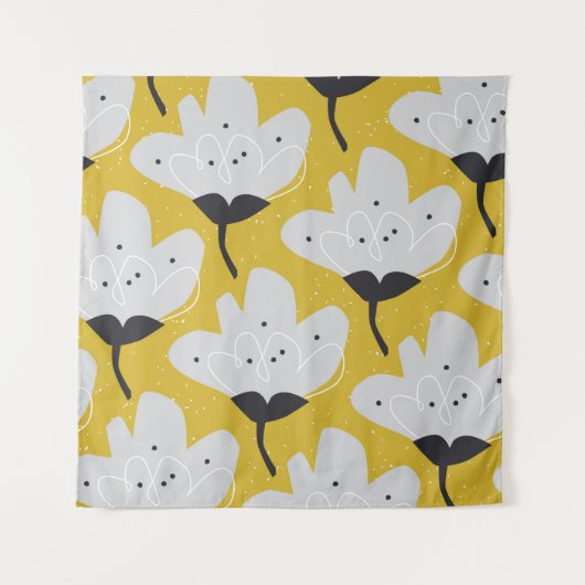 Skandinavische Flora: HandGezeichnet Vintages Desi Wandteppich (Vorderseite)