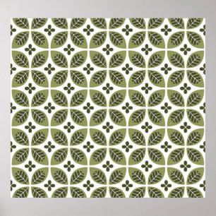 Skandinavische Flora: Nahtloses Vintages Design. Poster