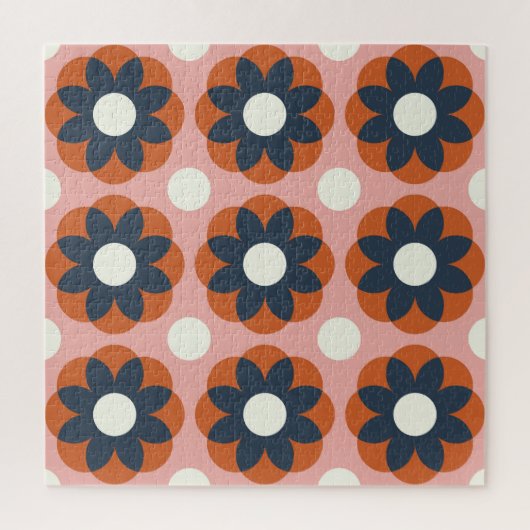 skandinavische Flora: Vintages Nahtloses Design Puzzle (Vertikal)